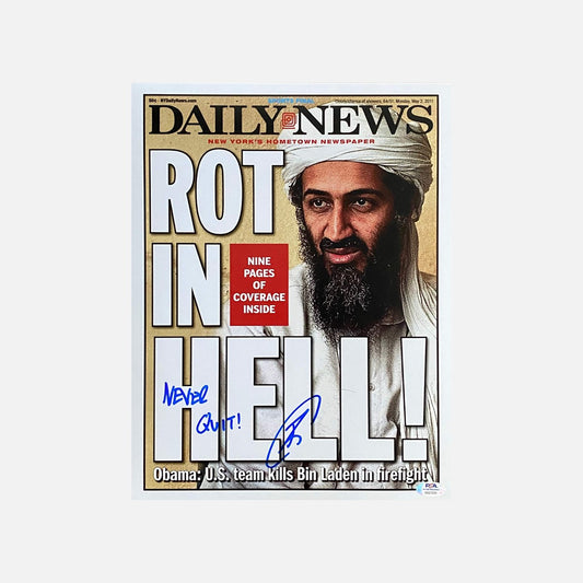 Robert O'Neill Signed "ROT IN HELL" New York Daily News Cover