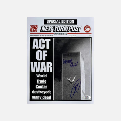 Robert O'Neill Signed "September 11th" New York Post Newspaper Cover