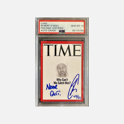 Robert O'Neill Signed Limited Edition /911 "Why Can’t We Catch Him" TIME Magazine Card