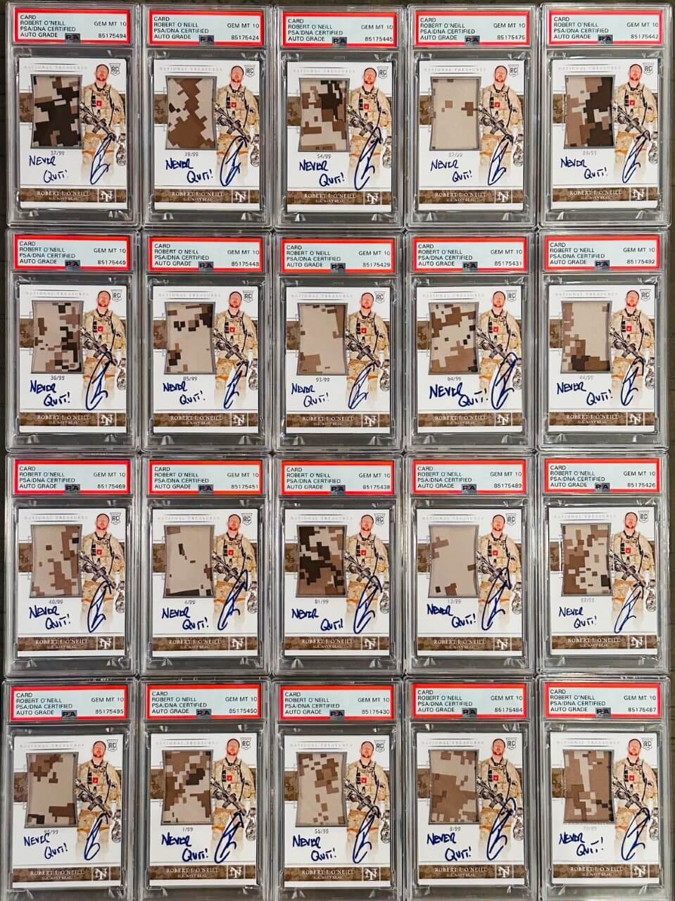 Robert O'Neill Signed Limited Edition /99 Worn Navy SEAL Relic Card