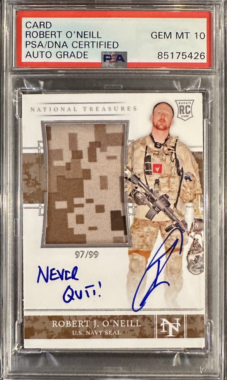 Robert O'Neill Signed Limited Edition /99 Worn Navy SEAL Relic Card