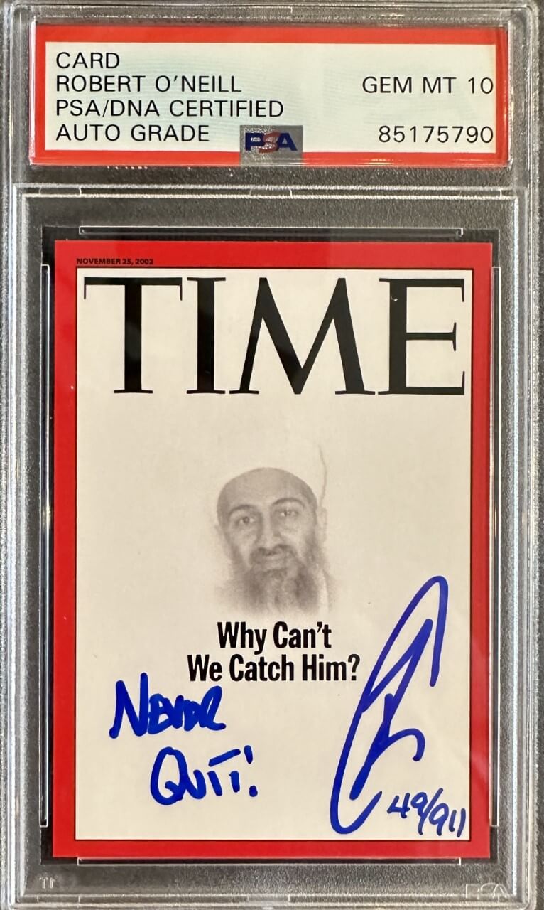 Robert O'Neill Signed Limited Edition /911 "Why Can’t We Catch Him" TIME Magazine Card