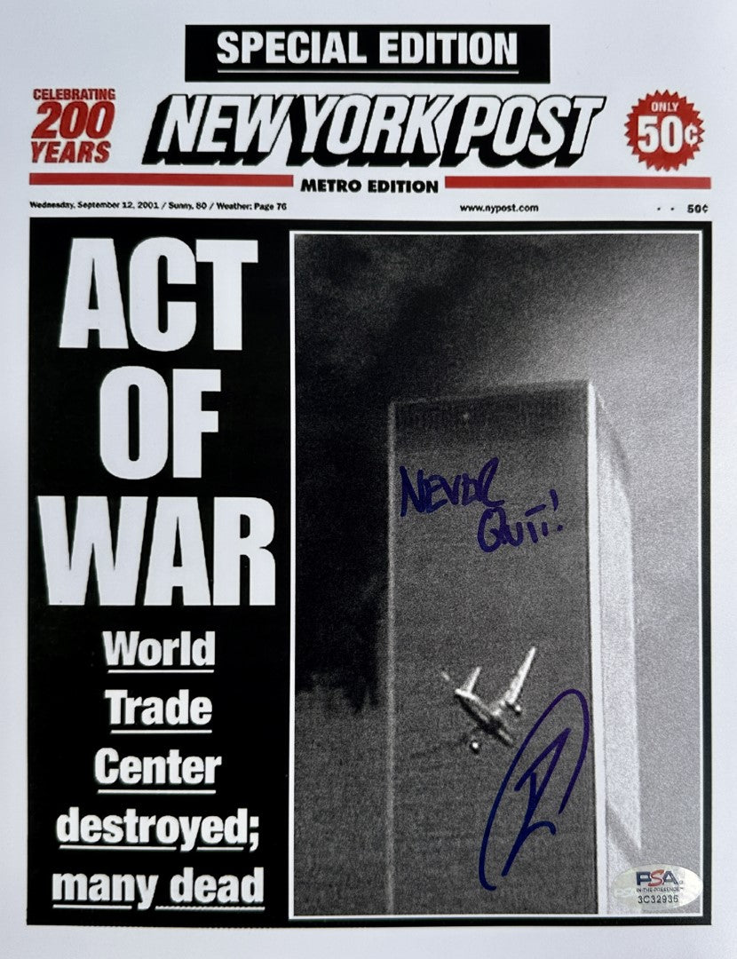 Robert O'Neill Signed "September 11th" New York Post Newspaper Cover