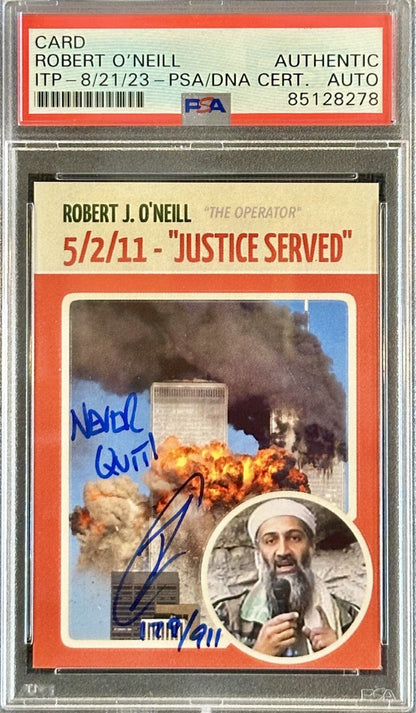 Robert O'Neill Signed Limited Edition /911 "Twin Towers Hit" Card