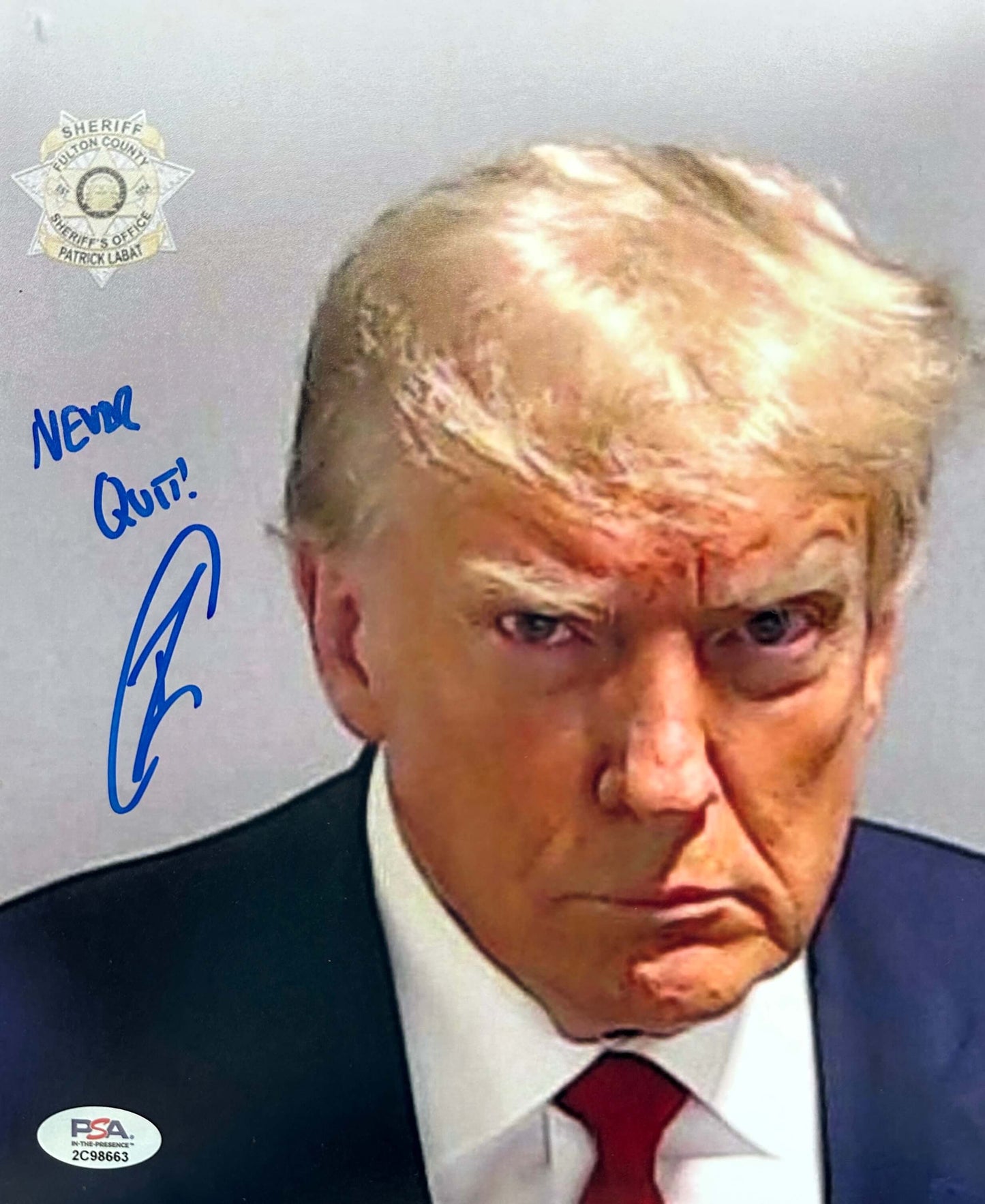 Robert O'Neill Signed Donald Trump 8x10 Mug Shot Photo