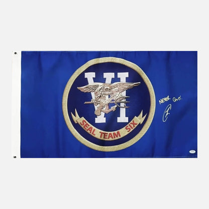 Robert O'Neill Signed "SEAL Team Six" 18x30" Flag