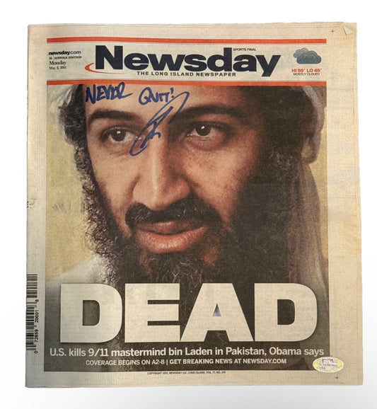 Robert O'Neill Signed Original Osama Bin Laden New York Newsday Newspaper