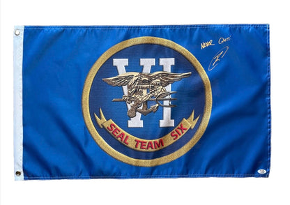 Robert O'Neill Signed "SEAL Team Six" 18x30" Flag